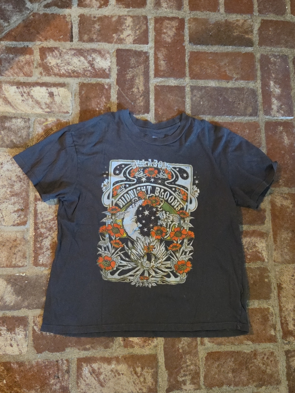 Billabong Charcoal Tee with White Logo Print M